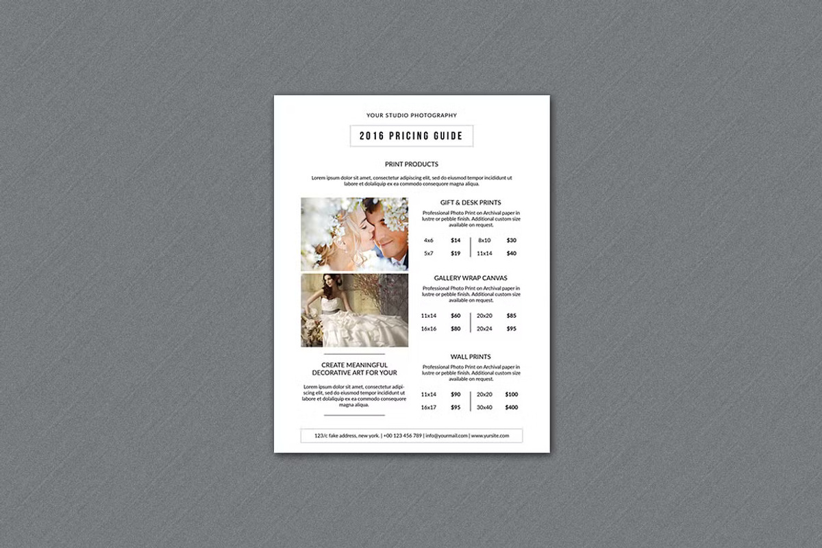 Wedding Photography Pricing Guide, a Flyer Template by Template Shop (Photo 4 of 6)