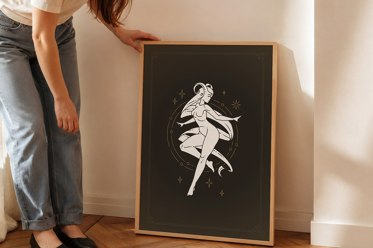 Mystical Aries Zodiac Wall Art, a Person Illustration by Vasya Kobelev (Photo 6 of 7)