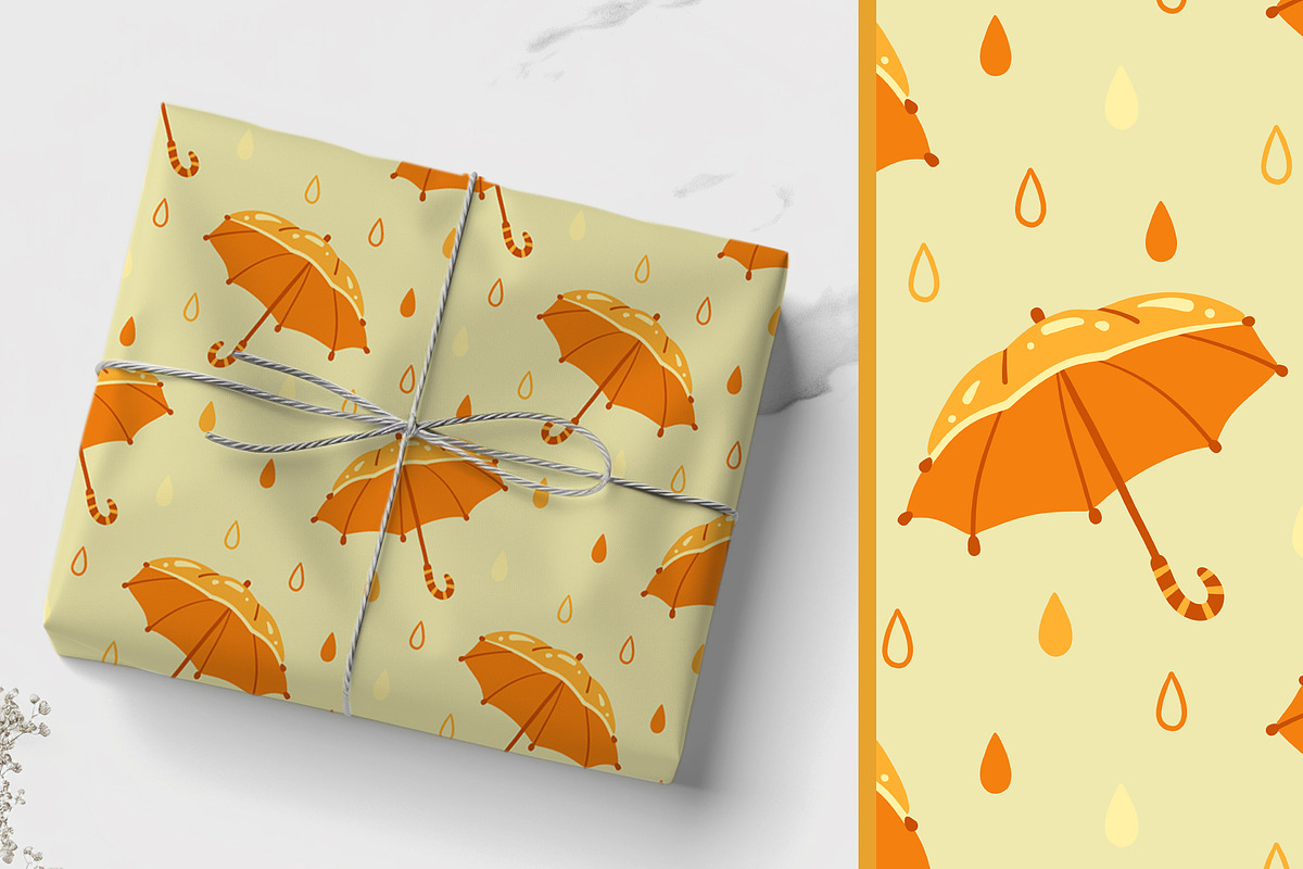 Rainy day vector Clipart & Patterns, a Seasonal Illustration by Carpet Tapete Pretzel (Photo 6 of 9)