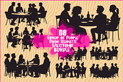 Group Dining Vector Bundle, an Illustration by BIPLOB EXPERT (Thumbnail 1 of 9)