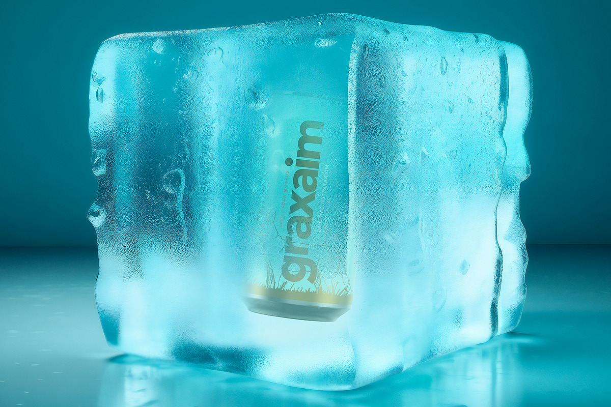 Frozen drink can mockup. Beer/Soda., a Packaging Mockup by Graxaim Mock-up (Photo 3 of 6)