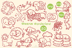 Weenie Wonderland Clipart, an Animal Illustration by Blumensdiary