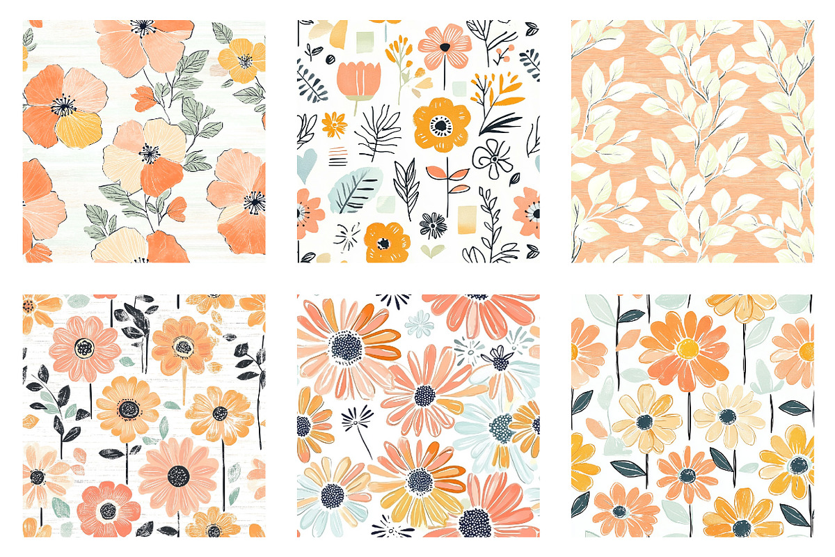 Sweet Spring Floral Seamless Pattern, an Illustration by Dream Creation (Photo 4 of 6)