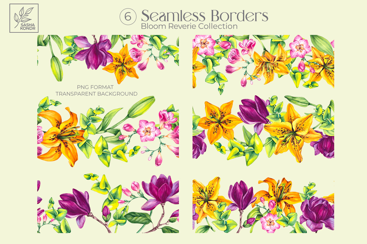 Bloom Reverie Watercolor Collection, a Decorative Illustration by SashaKondr (Photo 13 of 14)