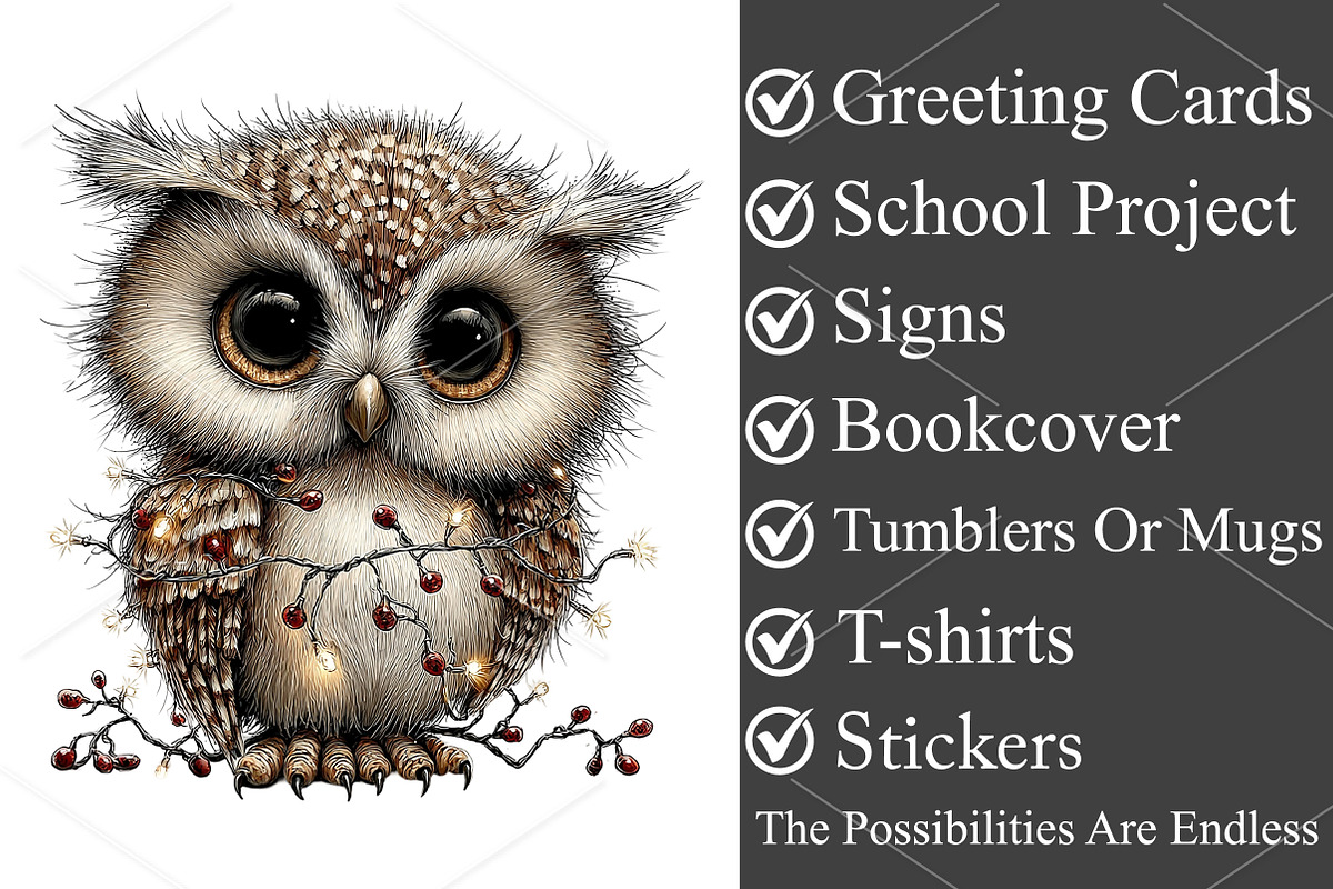 Whimsical Christmas Animals Clipart, a Seasonal Illustration by Canvas Craft (Photo 3 of 7)