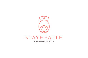 lines cute women nurse smile logo, a Branding & Logo Template by devastd