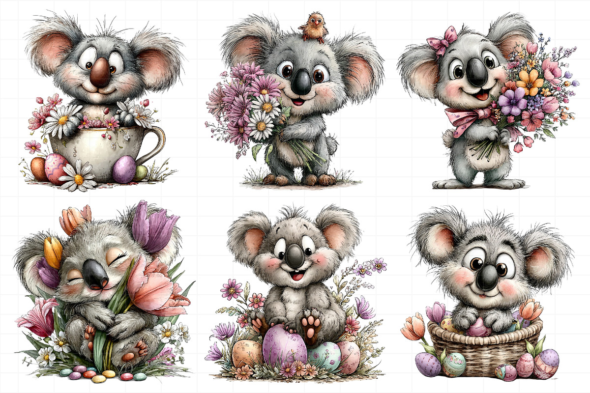 Whimsical Easter Koala Clipart, an Illustration by Daily.Designs (Photo 6 of 8)