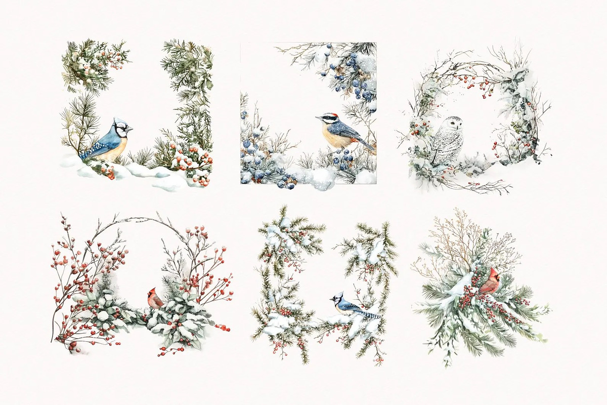 Winter Birds, an Animal Illustration by PeDe Designs (Photo 5 of 6)
