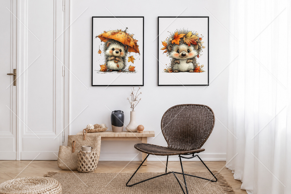 Whimsical Autumn Animals Clipart, a Seasonal Illustration by Canvas Craft (Photo 7 of 10)