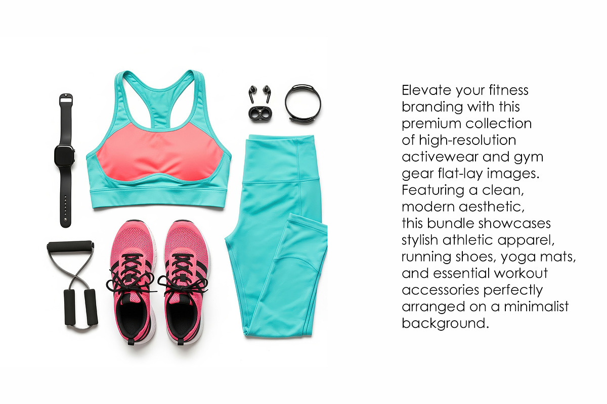 Activewear & Gym Gear Flatlay Set, a Sport Illustration by StockVerse Creative (Photo 2 of 3)
