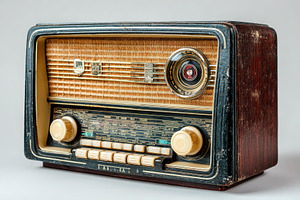 Vintage Radio Antique Wooden Console, a Photo by Pixeness Studio
