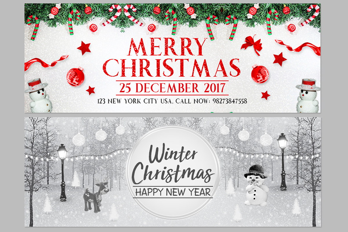 Merry Christmas Facebook Covers, a Social Media Template by Creative  designer (Photo 6 of 8)