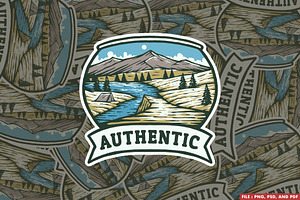 Authentic Nature Badge Illustration