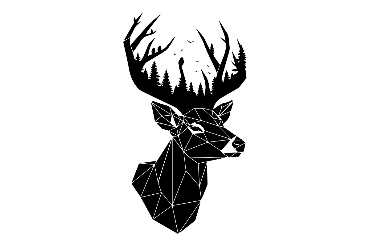 Deer Antler Silhouette Bundle, an Object Illustration by yasushie (Photo 13 of 31)