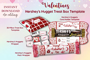 Valentines Treat Box Templates, a Print Template by Adalin Shop (Thumbnail 1 of 9)