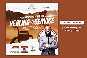 Healing Service Instagram Post, a Social Media Template by Mishek Munene