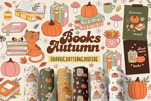 Cozy Autumn Books Clipart Bundle, an Object Illustration by NataKa