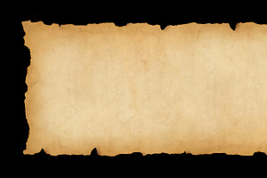 Old paper horizontal banner. Parchment scroll isolated on black, a Texture Graphic by GoodGoods
