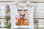 Just a Girl Who Loves Fall Png,, an Illustration by DreamCafeArt (Thumbnail 3 of 7)