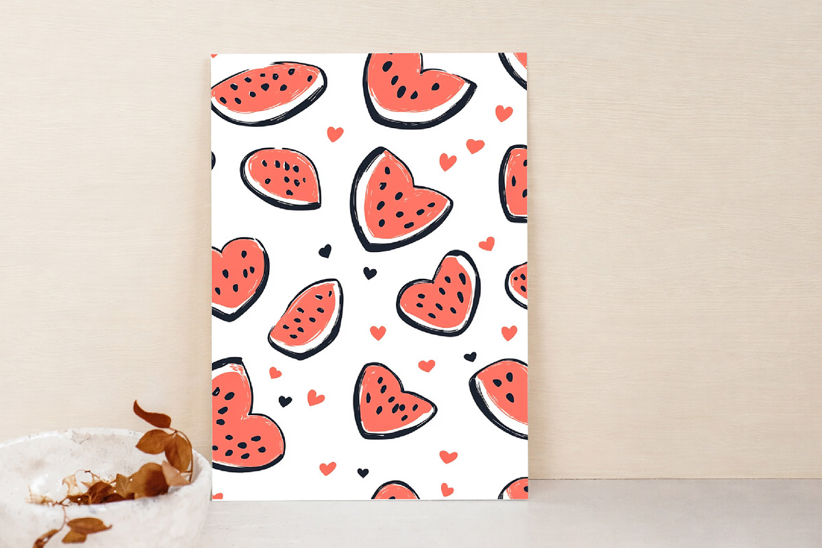 Watermelon Seamless Digital Paper, a Pattern Graphic by Libby Wishes (Photo 4 of 6)