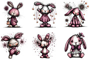 Whimsical New Year Bunny Clipart, an Illustration by CraftArtStudio (Thumbnail 3 of 6)