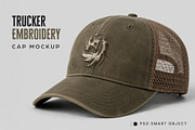 Trucker Embroidery Cap Mockup, a Hat Mockup by studiogstock (Thumbnail 1 of 2)