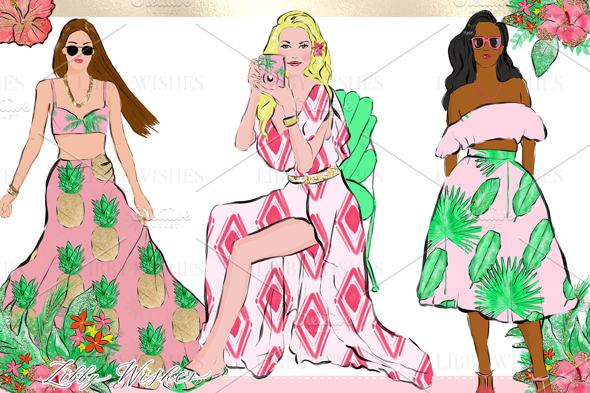 Palm Springs Tropical Clipart, an Animal Illustration by Libby Wishes (Photo 4 of 19)