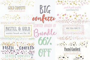 66%OFF CONFETTI scatter brush BUNDLE
