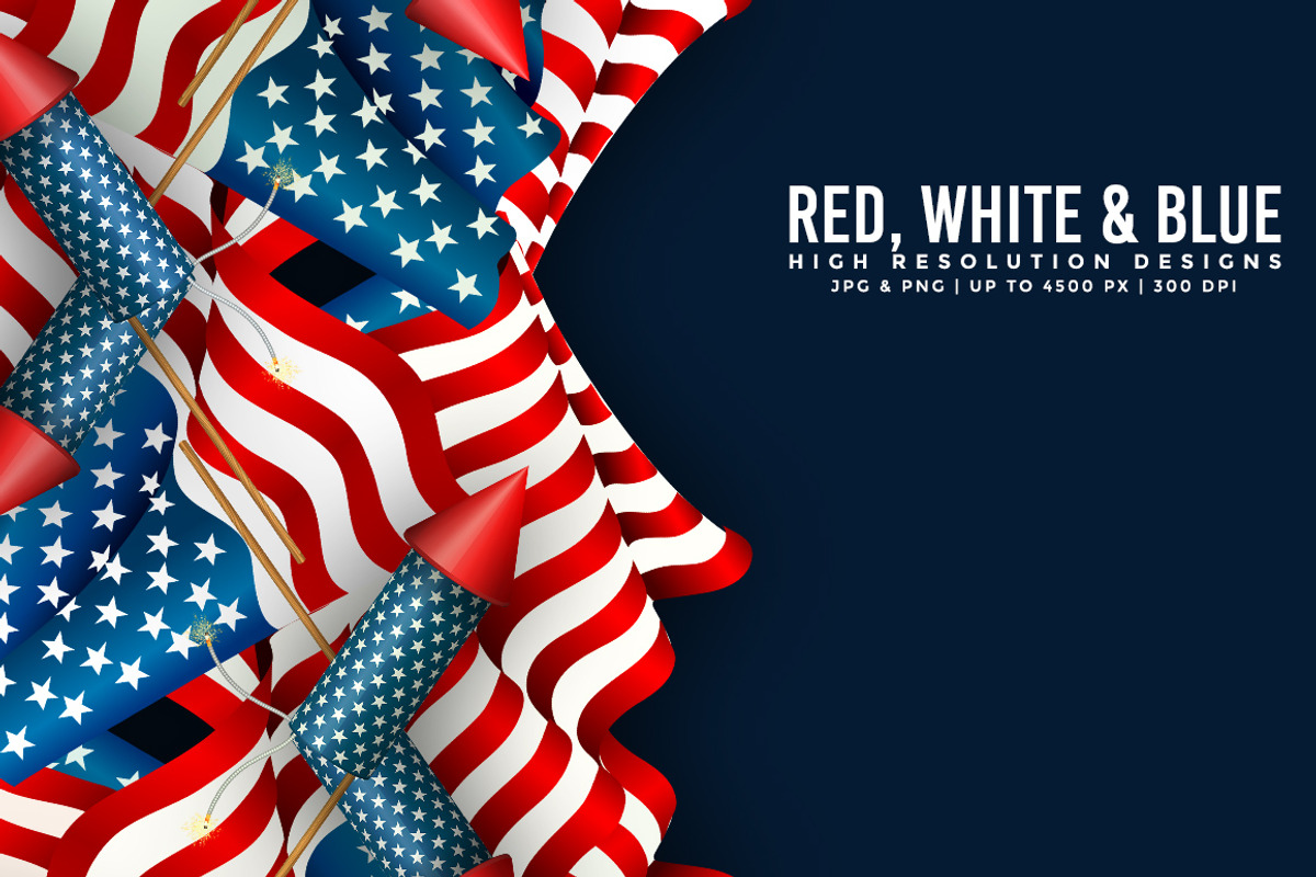 Red, White and Blue, a Pattern Graphic by Digital Art Creations (Photo 5 of 6)