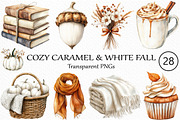 Cozy Caramel & White Fall Clipart, an Illustration by Craft Nest (Thumbnail 1 of 5)