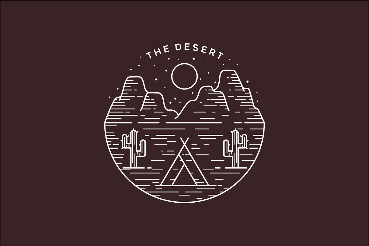 Desert Line Art Logo Badge, an Object Graphic by prasetyadavid (Photo 1 of 4)