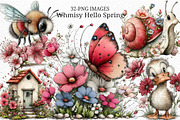 Whmisy Hello Spring Clipart Png, an Illustration by Craft Nest (Thumbnail 1 of 11)