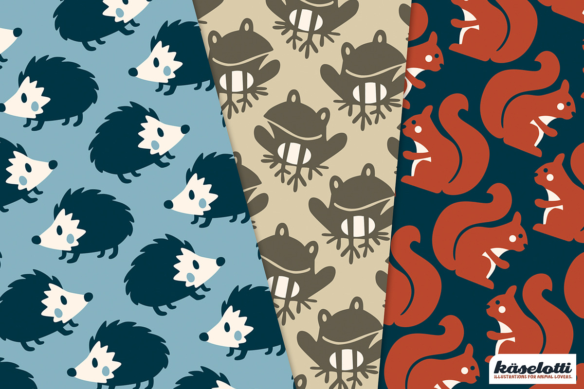 AnimalMinis Winter Paper and Clipart, a Pattern Graphic by kaeselotti (Photo 3 of 7)