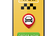 Realistic smartphone with app for, a Transportation Illustration by Vectorbuum (Thumbnail 2 of 3)