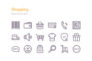 Line shopping icons, an Outline Icon by I-RO (Thumbnail 2 of 2)