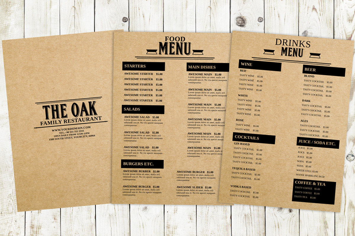 Restaurant Food Menu Template, a Flyer Template by Hotpin