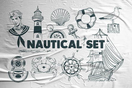 Nautical Set, an Illustration by Bromz Studio