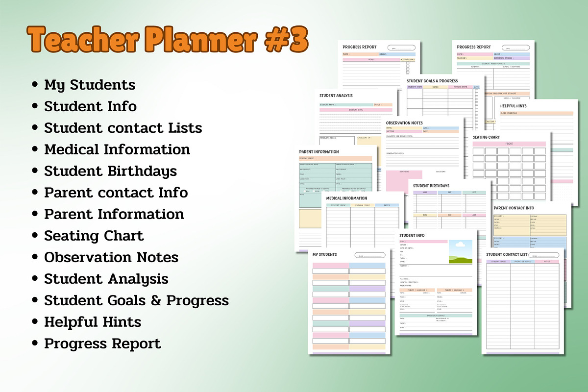 Teacher Planner #3 - Canva Template, a Templates & Theme by Adalin Shop (Photo 5 of 16)