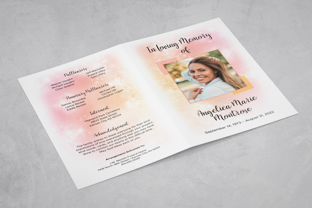 Colorful Funeral Program Template, a Templates & Theme by Studio Reena (Photo 4 of 4)