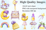 Yellow Light Lilac Baby Nursery PNG, an Illustration by Craft Nest (Thumbnail 2 of 6)