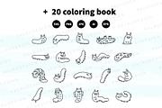 Caterpillar Clipart Bundle, an Animal Illustration by Palau (Thumbnail 8 of 9)