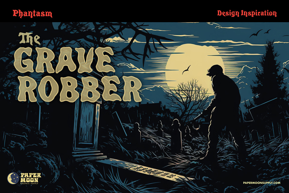 PM Phantasm Spooky Retro Font, a Serif Font by Paper Moon Graphic Supply (Photo 12 of 16)