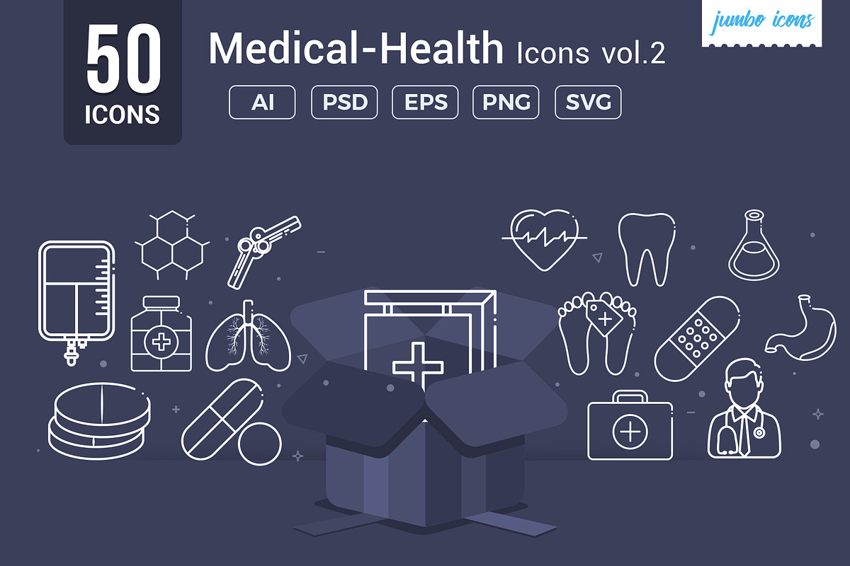 Medical-Health Line Icons V2, an Outline Icon by Jumbo Icons (Photo 1 of 5)