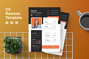 Orangety Creative CV Resume, a Resume Template by Annora Studio (Thumbnail 1 of 5)