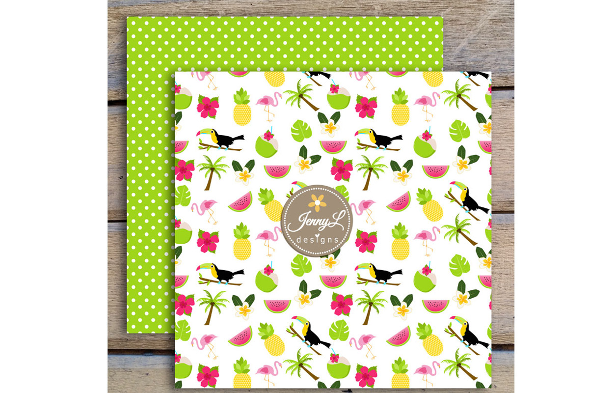 Tropical Summer digital papers, a Pattern Graphic by JennyL Designs (Photo 3 of 5)