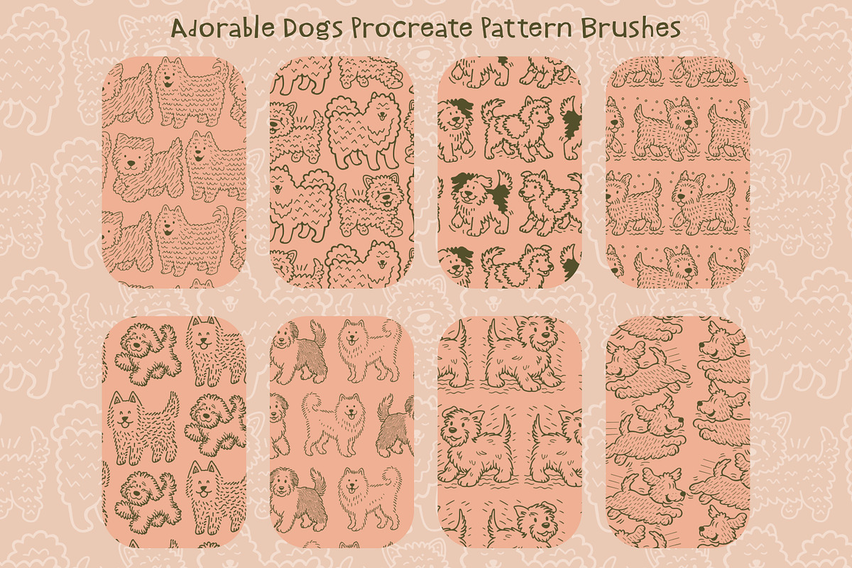 Adorable Dogs Procreate Patterns, a Brush Add-On by Heather Green Designs (Photo 2 of 8)