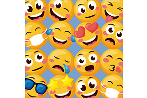 emojis feelings pattern, a Texture Illustration by studiogstock