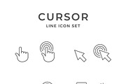 Set line icons of cursor click, an Outline Icon by motorama (Thumbnail 1 of 2)