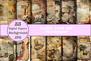 Rustic Torn Old Newspaper Papers, a Background Photo by Wow Magic (Thumbnail 1 of 2)