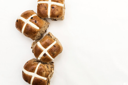 Hot Cross Bun Easter Flat Lay